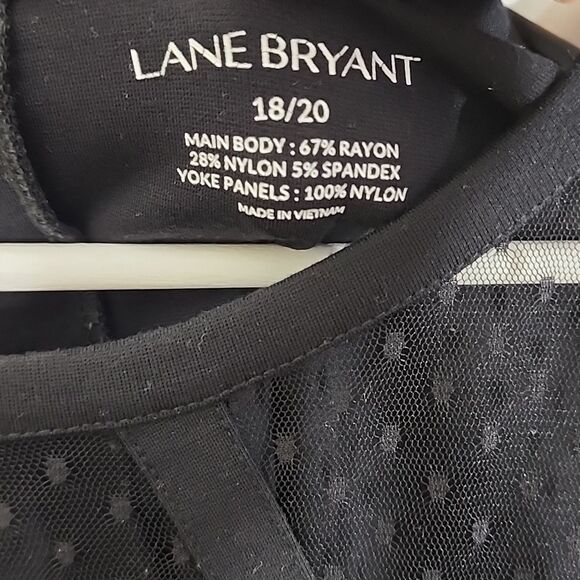 Lane Bryant long sleeve top with mesh neckline size 18-20 - Picture 4 of 8